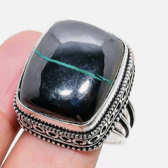 New Unique Chrysocolla 925 Silver Ring. - Picture 2 of 16